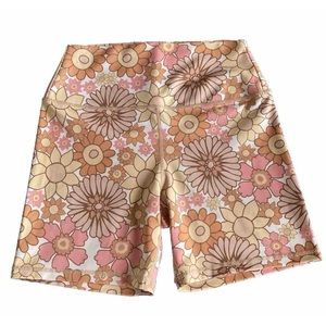 Kavala collection flower power biker shorts spandex medium yoga Pilates